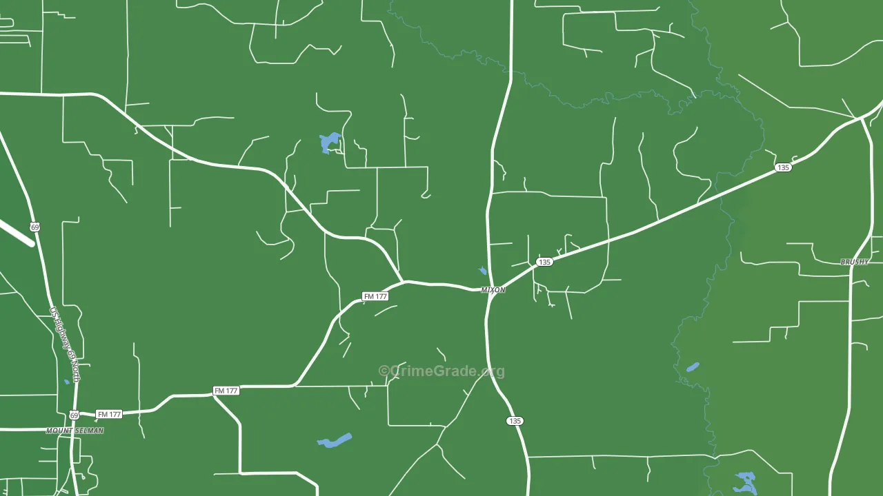 Mixon, TX Map of Robbery Rates
