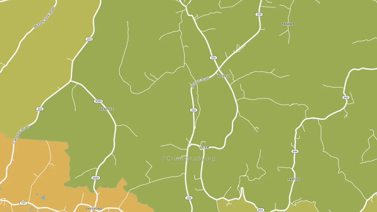 Mize, KY Map of Robbery Rates