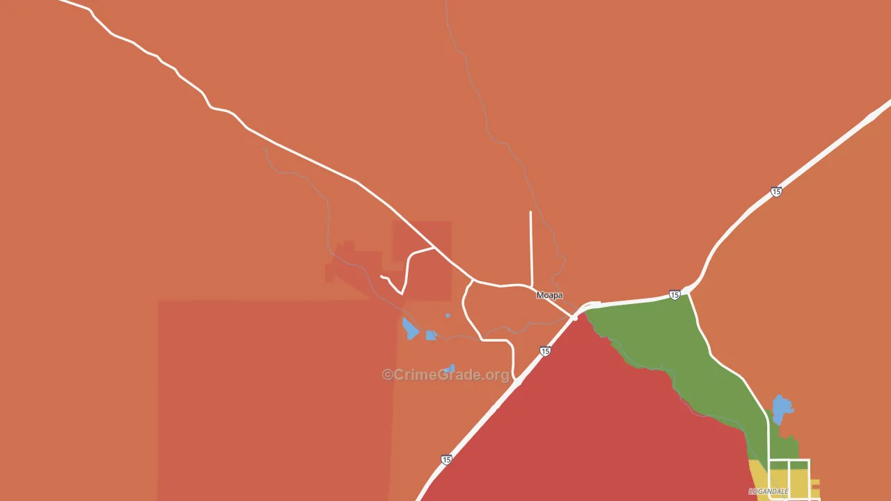 Moapa, NV Map of Robbery Rates