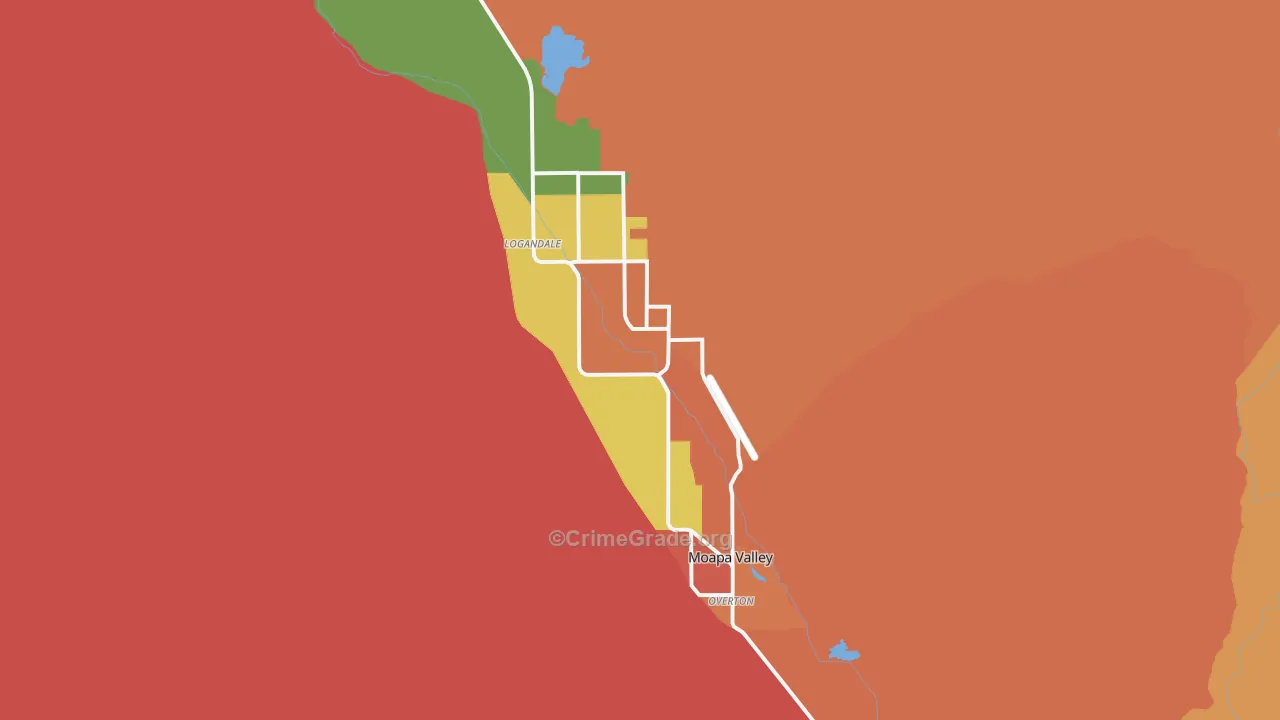 Moapa Valley, NV Map of Robbery Rates