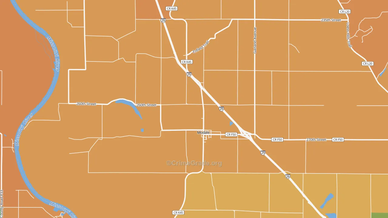 Modale, IA Map of Robbery Rates