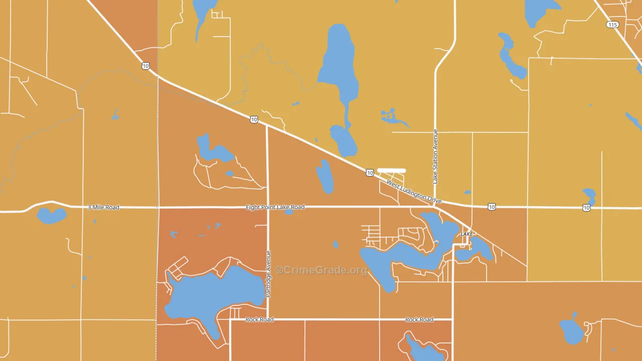 Moddersville, MI Map of Robbery Rates