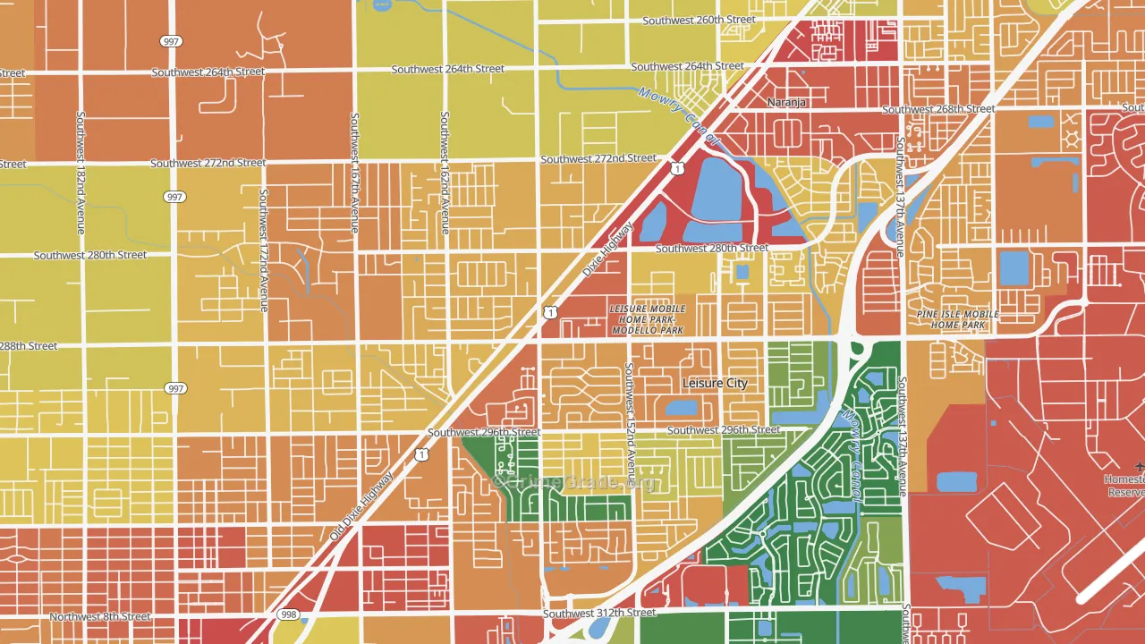 Modello, Leisure City, FL Map of Robbery Rates