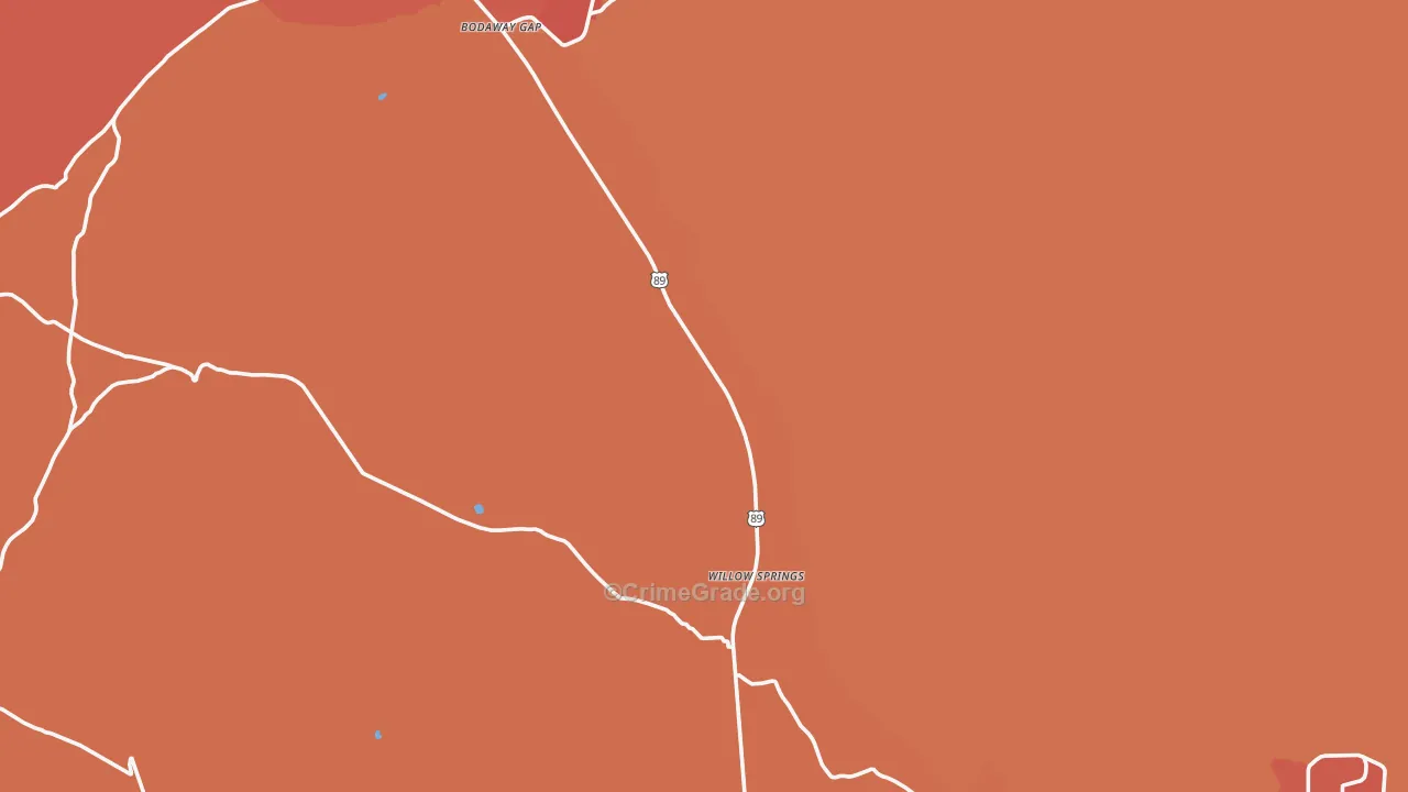Moenave, AZ Map of Robbery Rates