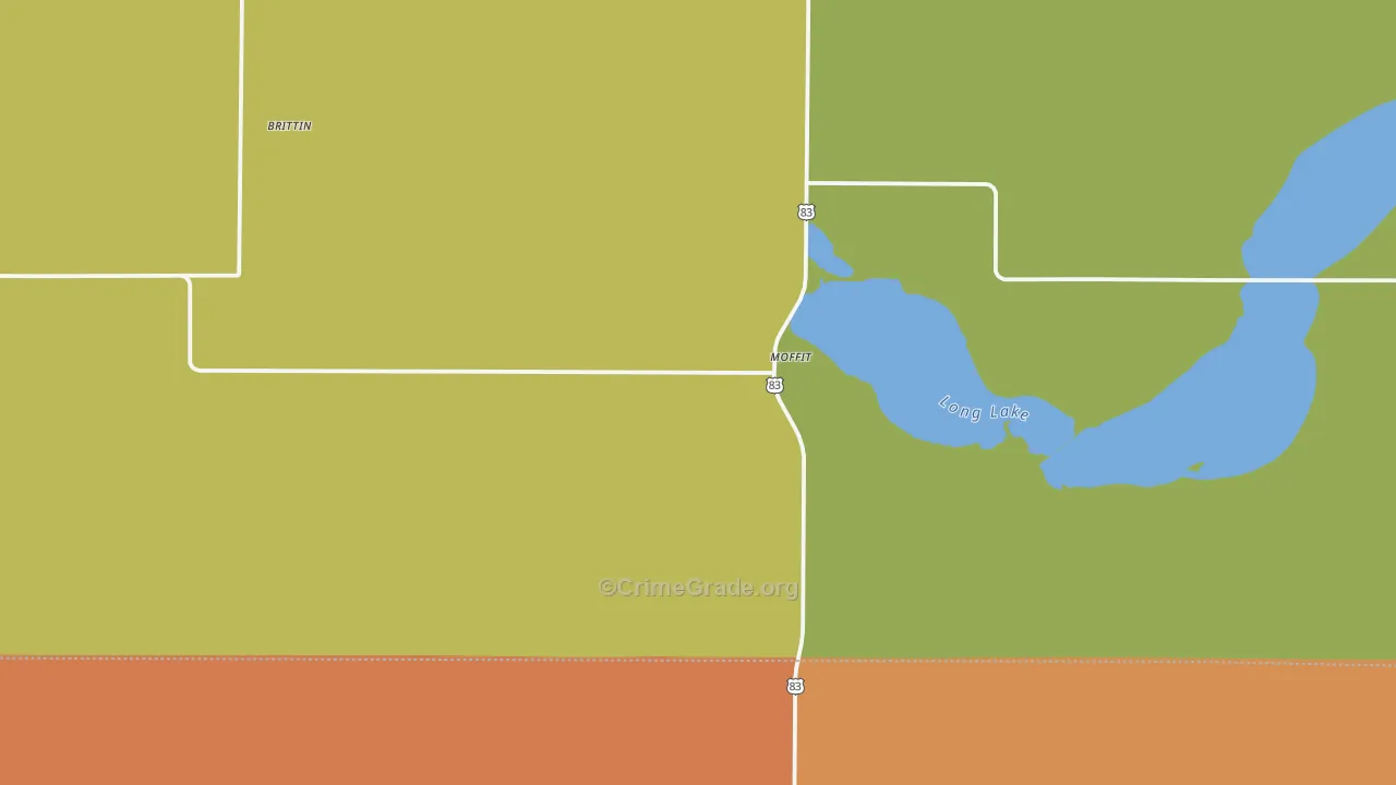 Moffit, ND Map of Robbery Rates