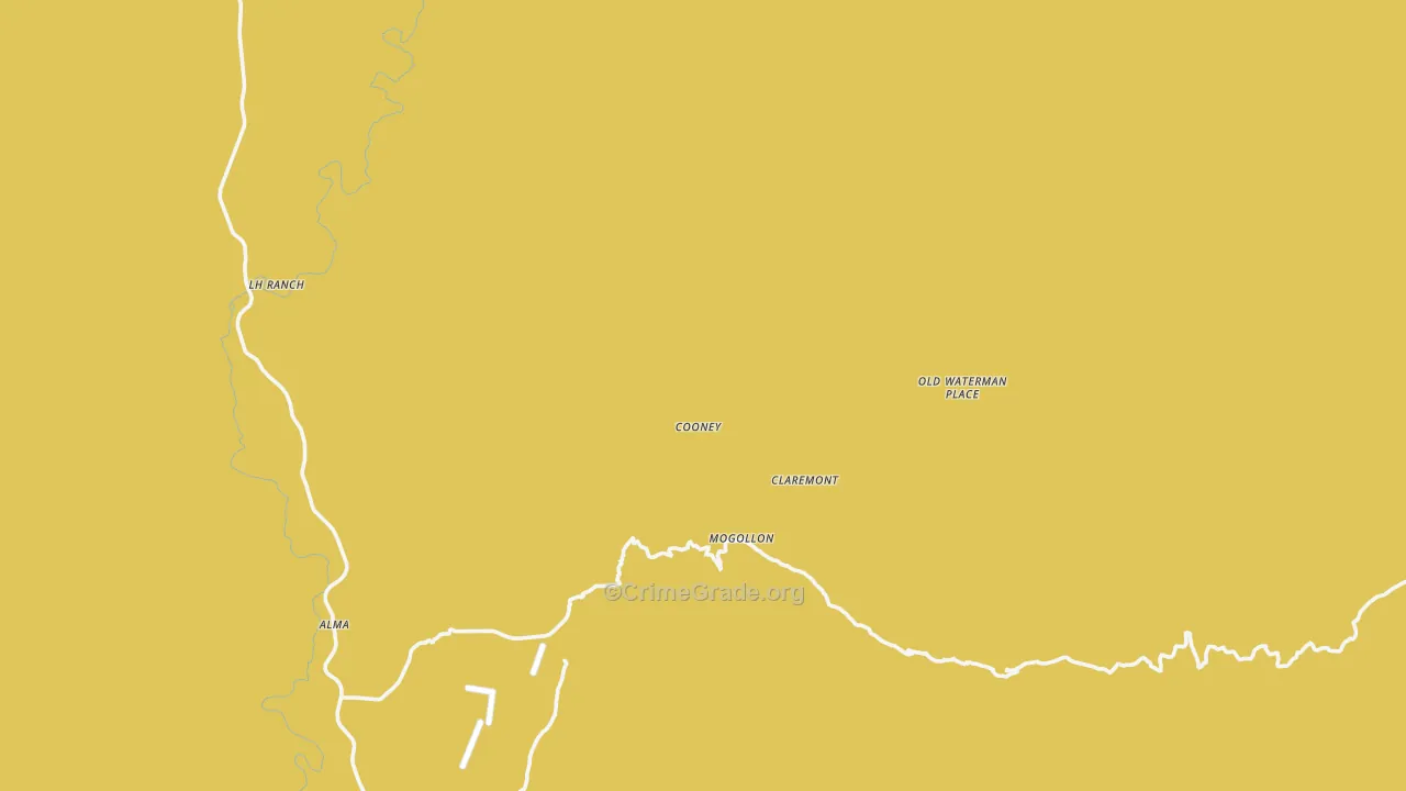 Mogollon, NM Map of Robbery Rates