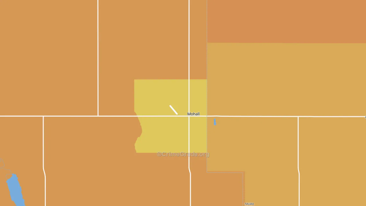 Mohall, ND Map of Robbery Rates