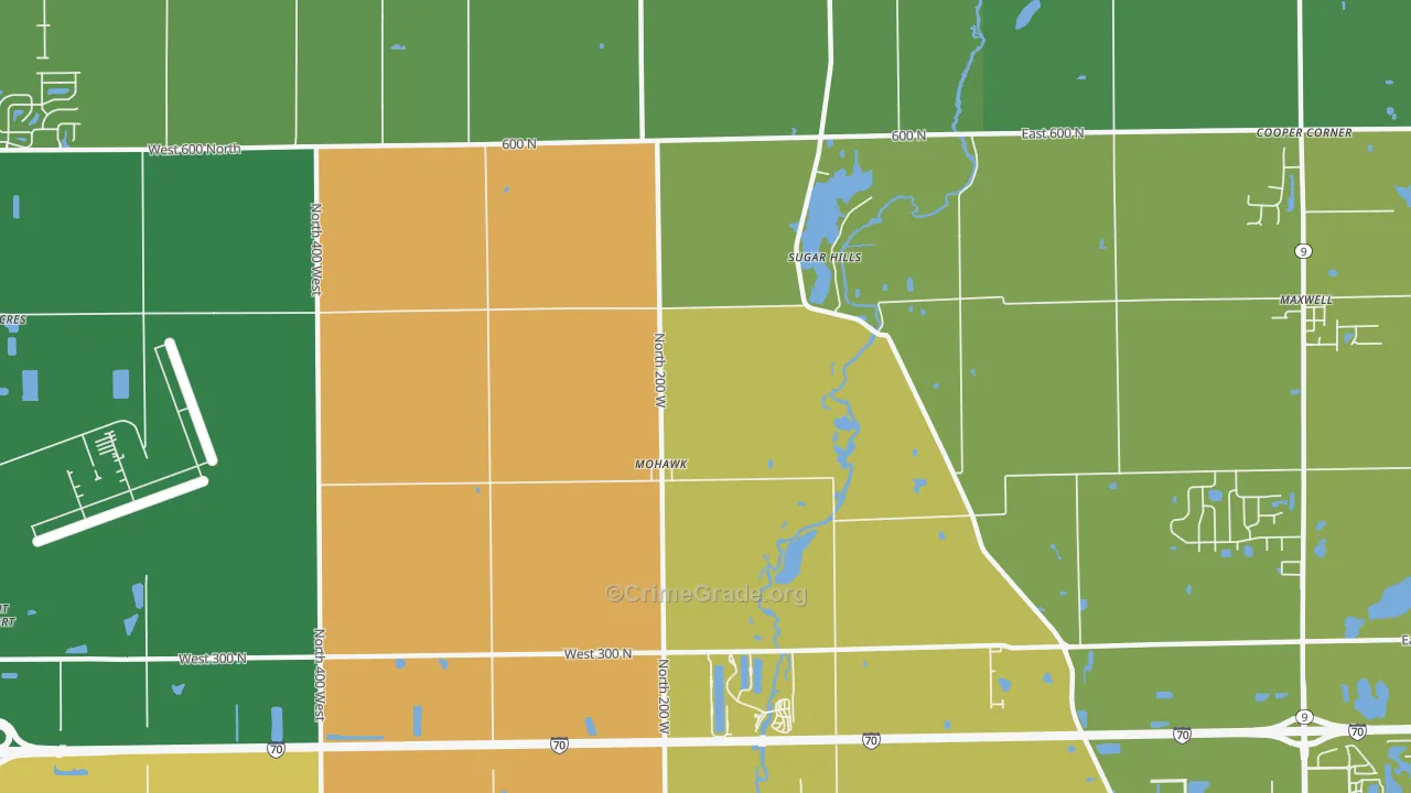Mohawk, IN Map of Robbery Rates