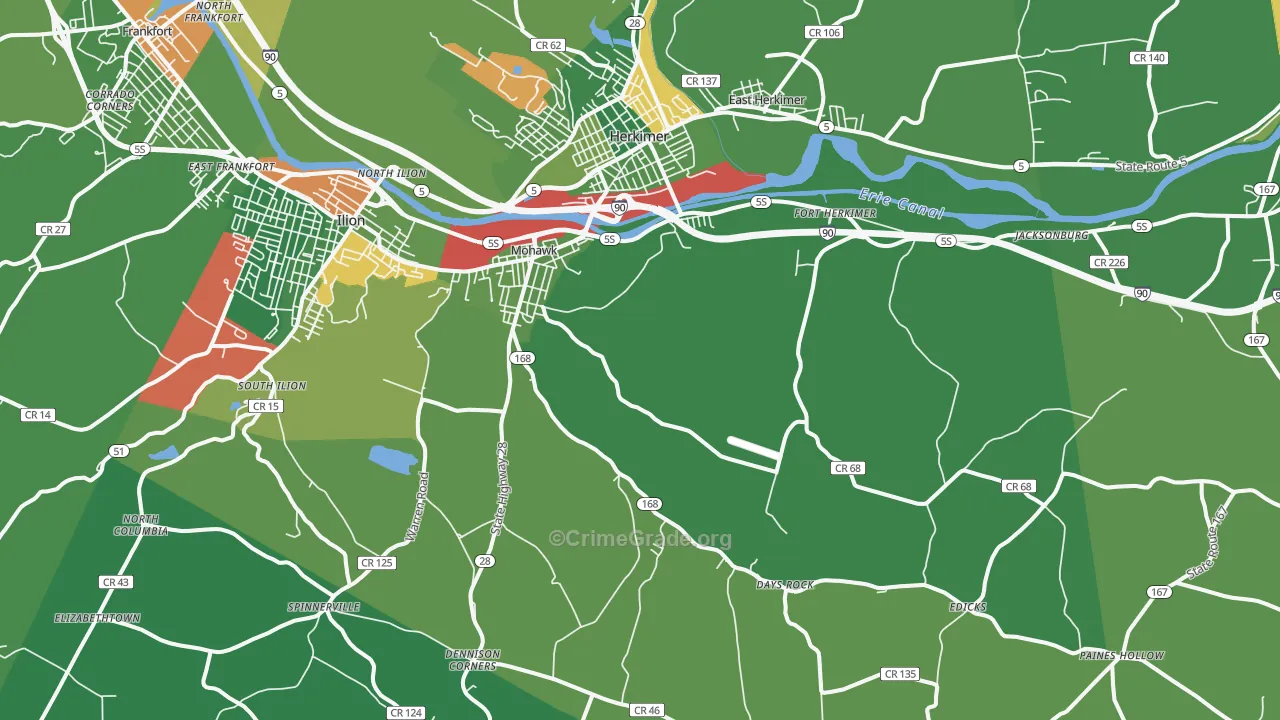 Mohawk, NY Map of Robbery Rates