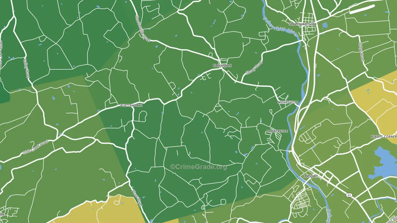 Mohrsville, PA Map of Robbery Rates
