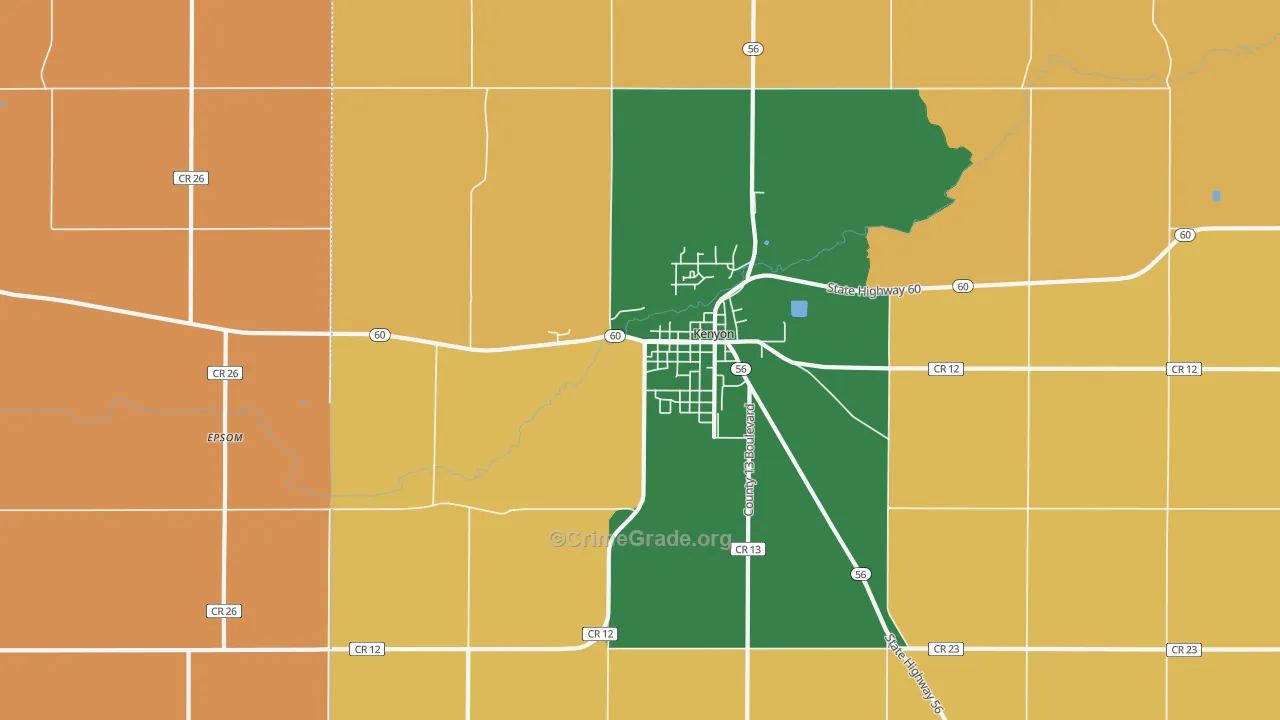 Moland, MN Map of Robbery Rates