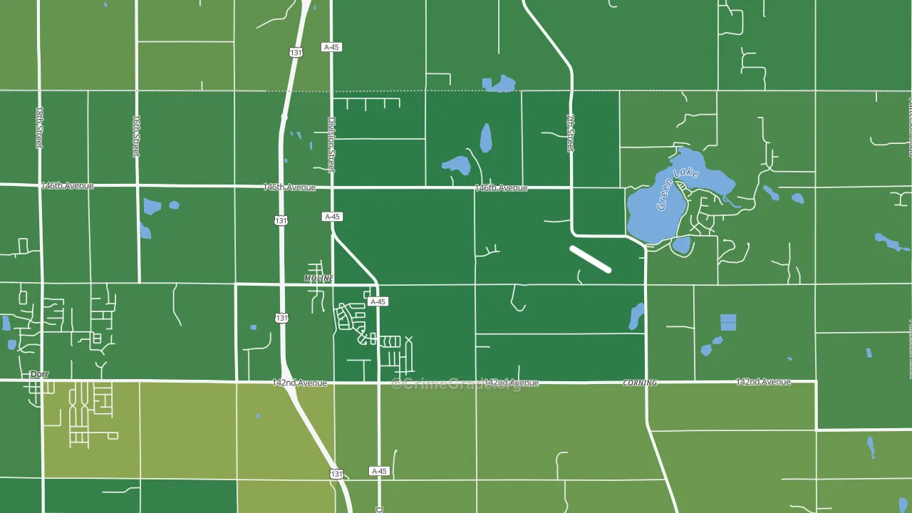 Moline, MI Map of Robbery Rates