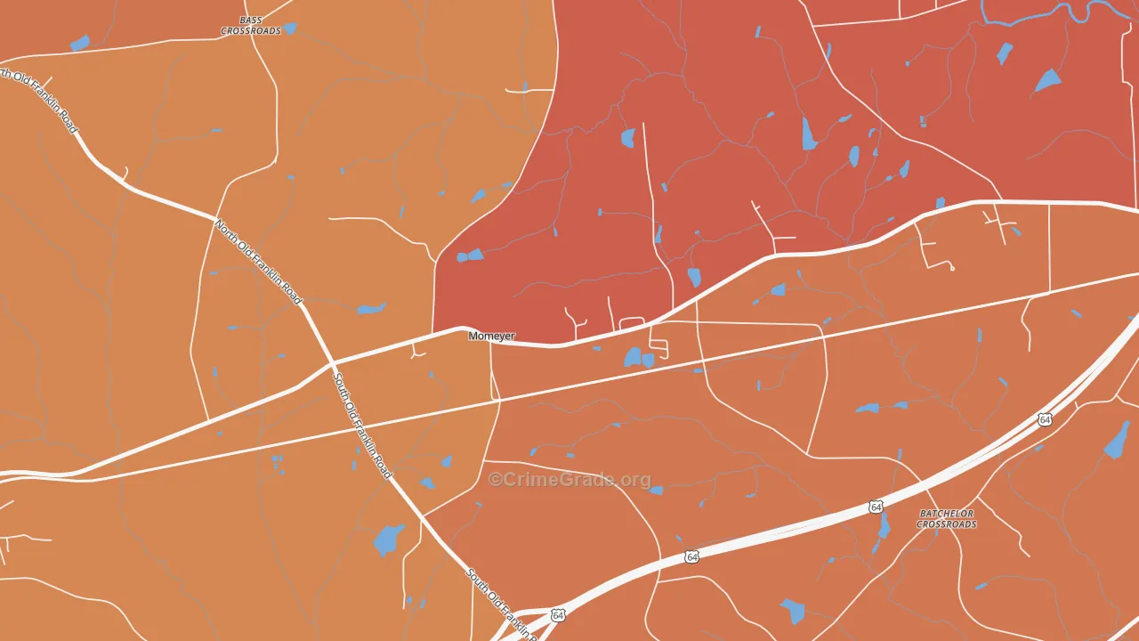Momeyer, NC Map of Robbery Rates