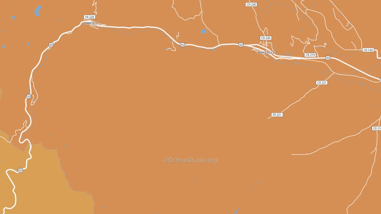 Monarch, CO Map of Robbery Rates