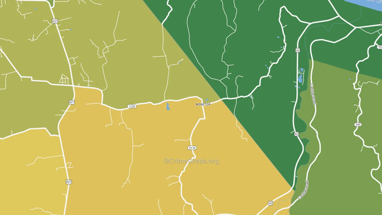 Monitor, KY Map of Robbery Rates