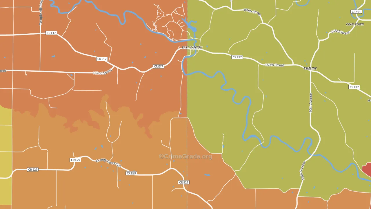 Monmouth, IA Map of Robbery Rates