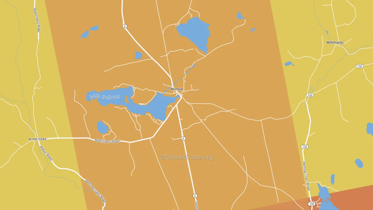 Monson, ME Map of Robbery Rates