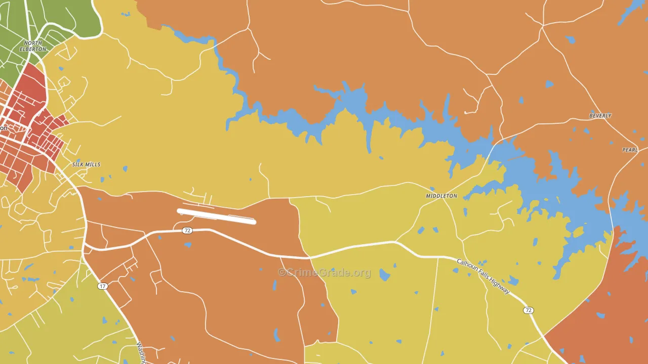 Montevideo, GA Map of Robbery Rates
