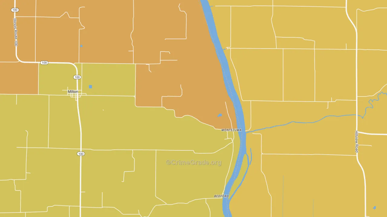 Montezuma, IL Map of Robbery Rates