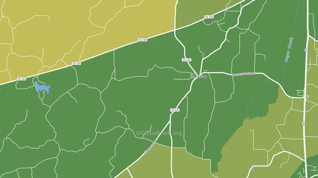 Montezuma, TN Map of Robbery Rates