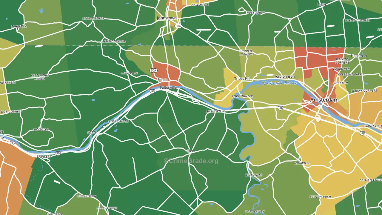 Montgomery County, NY Map of Robbery Rates