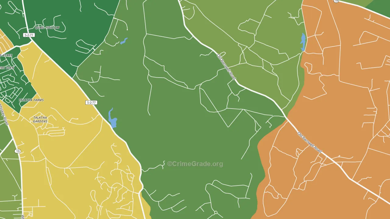 Montmorenci, SC Map of Robbery Rates