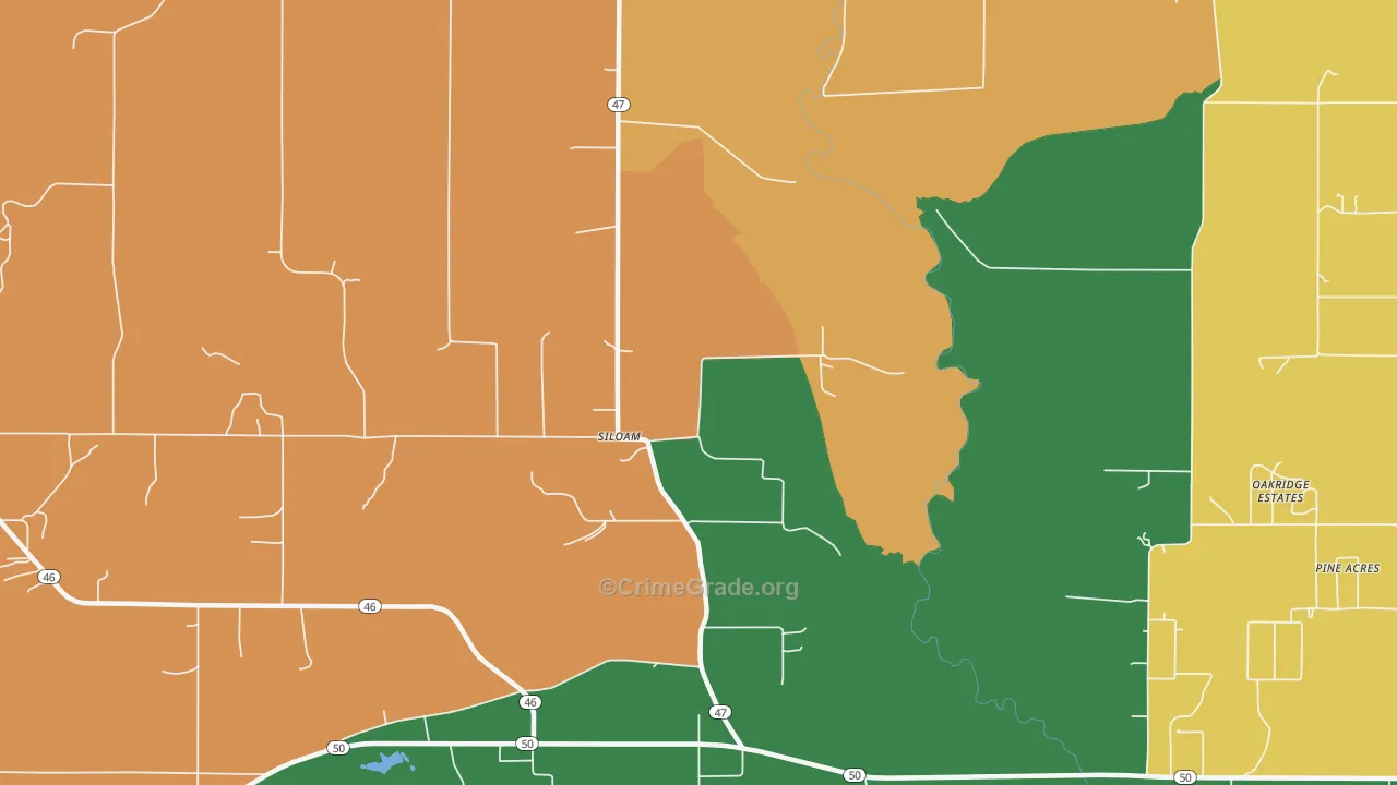 Montpelier, MS Map of Robbery Rates