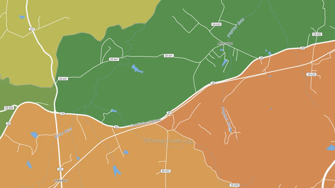 Montpelier Station, VA Map of Robbery Rates
