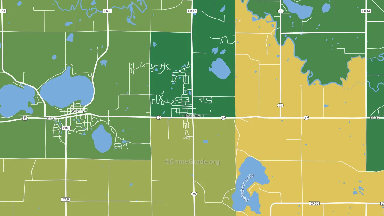 Montrose, MN Map of Robbery Rates
