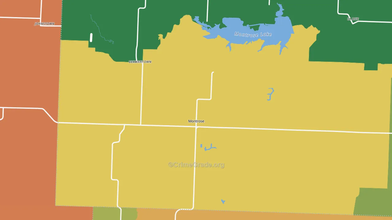 Montrose, MO Map of Robbery Rates