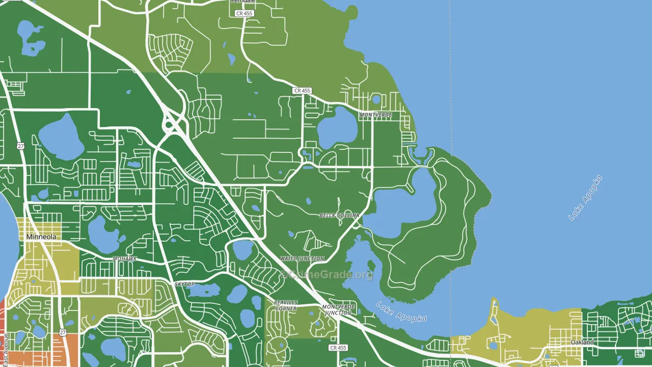 Montverde, FL Map of Robbery Rates