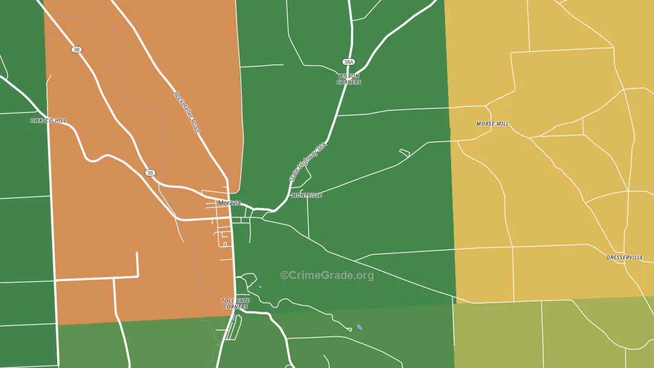 Montville, NY Map of Robbery Rates