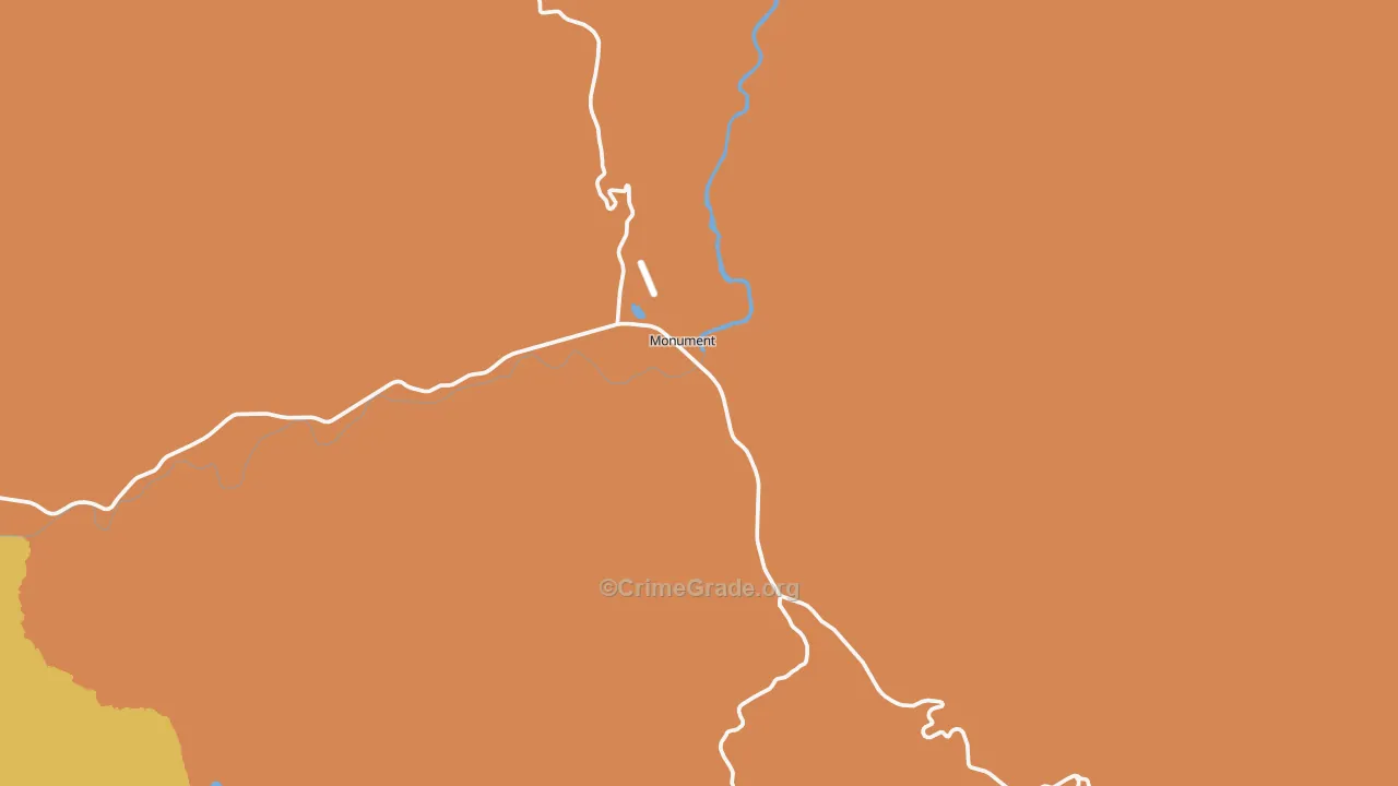 Monument, OR Map of Robbery Rates