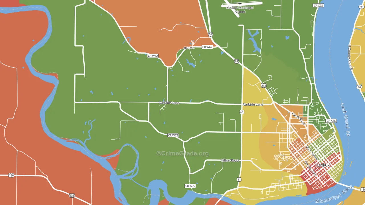 Mooar, IA Map of Robbery Rates