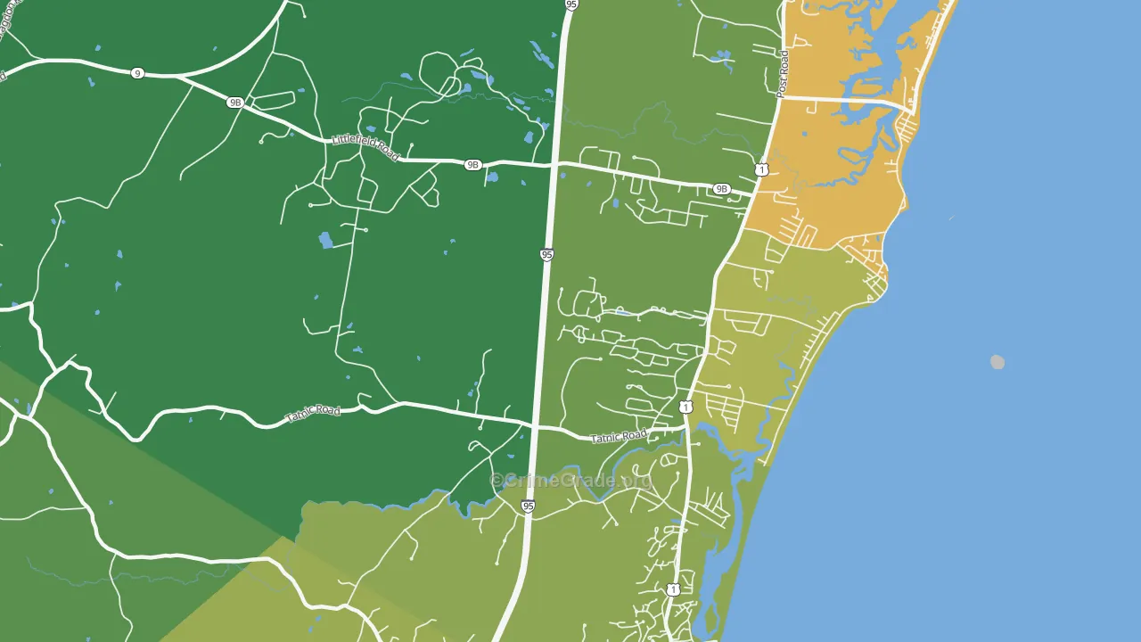 Moody, ME Map of Robbery Rates