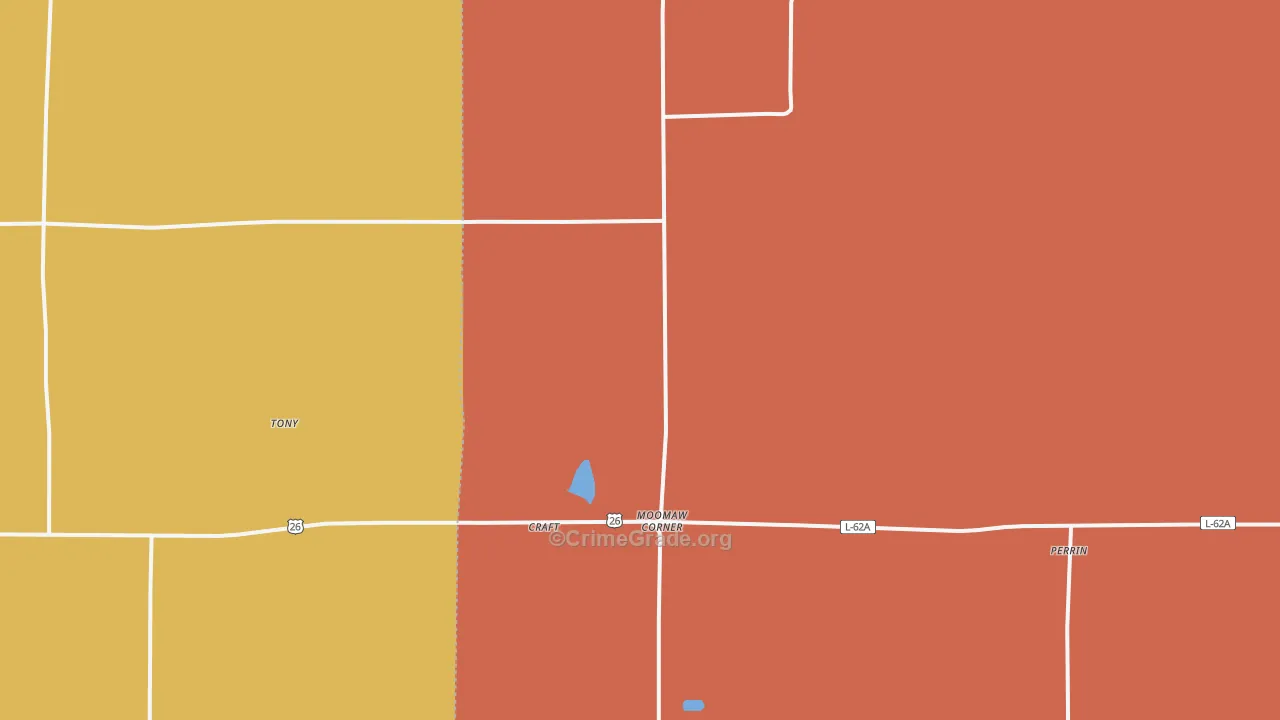 Moomaw Corner, NE Map of Robbery Rates