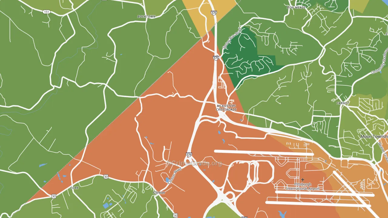 Moon, PA Map of Robbery Rates
