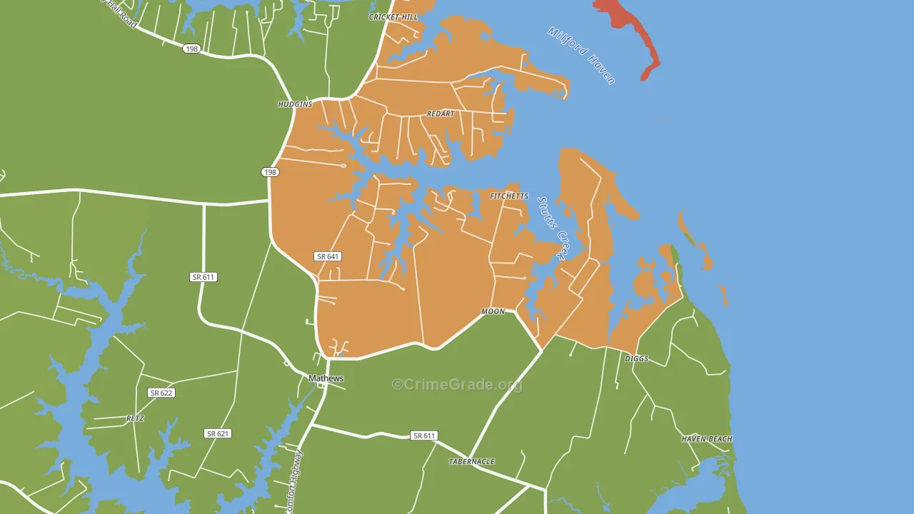 Moon, VA Map of Robbery Rates