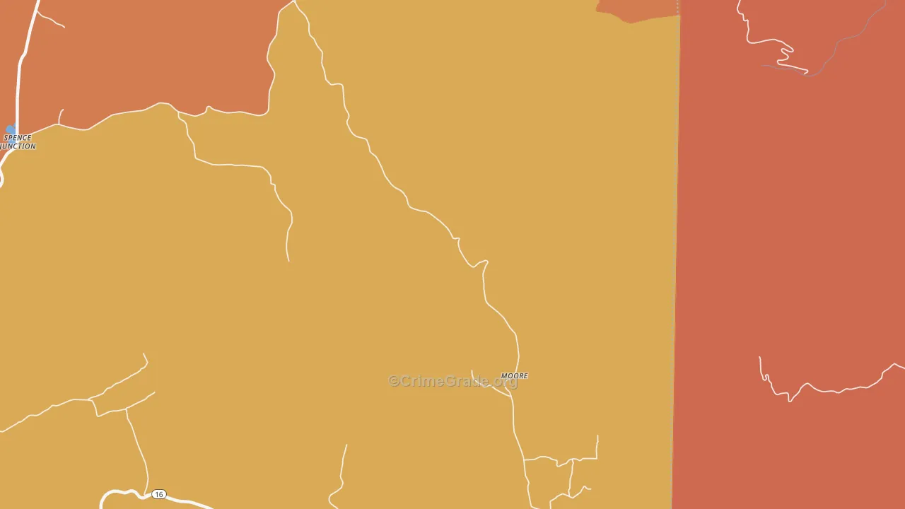 Moore, AR Map of Robbery Rates