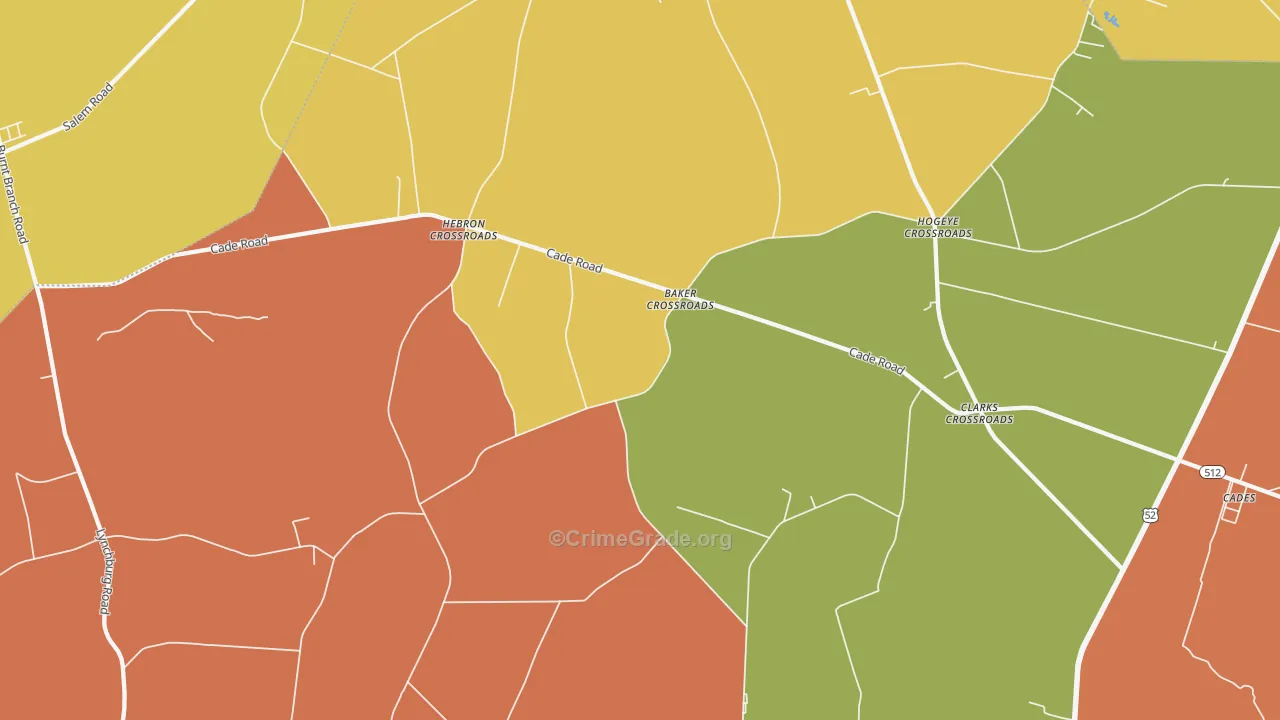 Moores Crossroads, SC Map of Robbery Rates