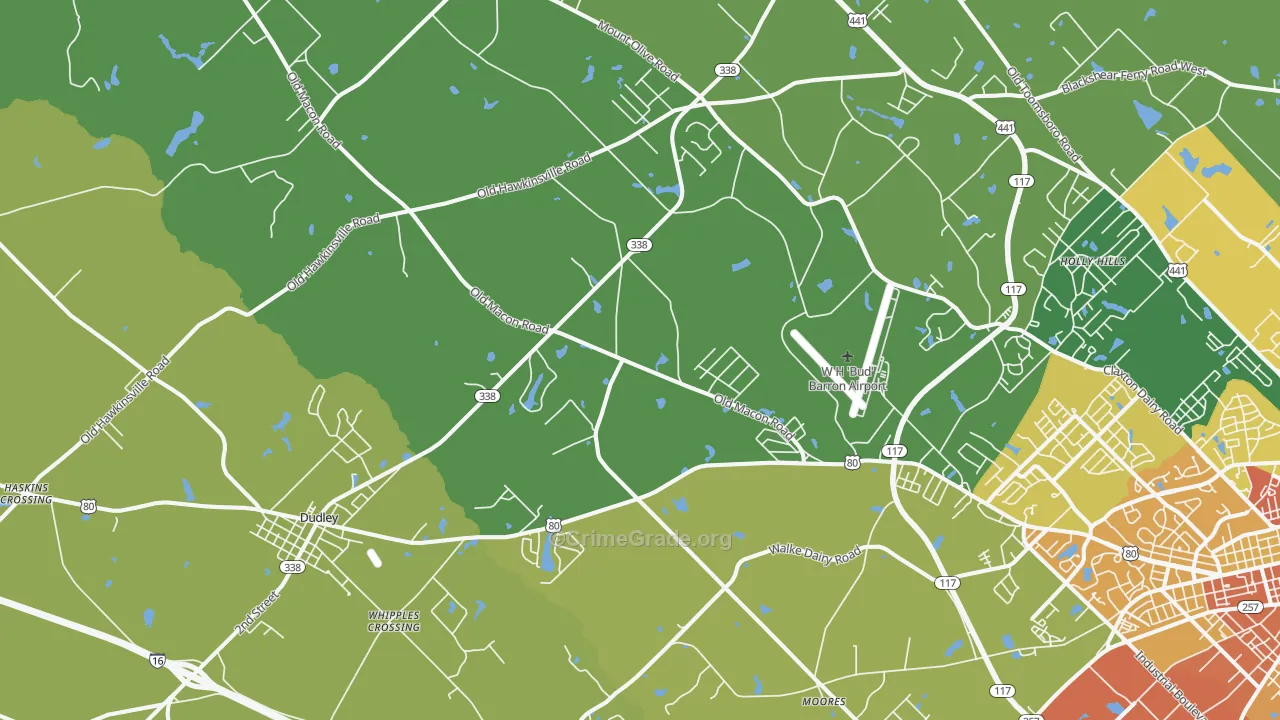 Moores, GA Map of Robbery Rates