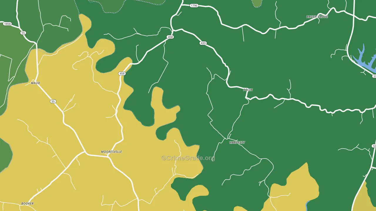Mooresville, KY Map of Robbery Rates