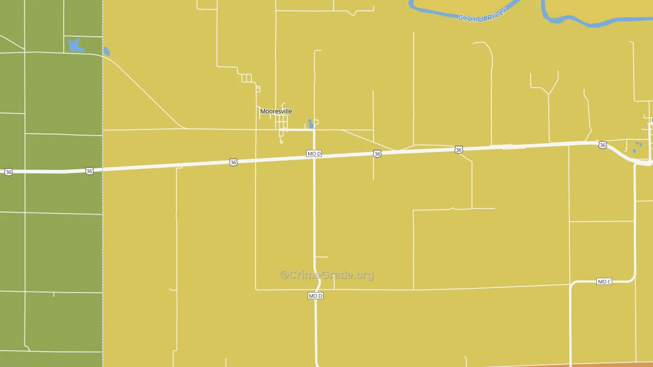 Mooresville, MO Map of Robbery Rates