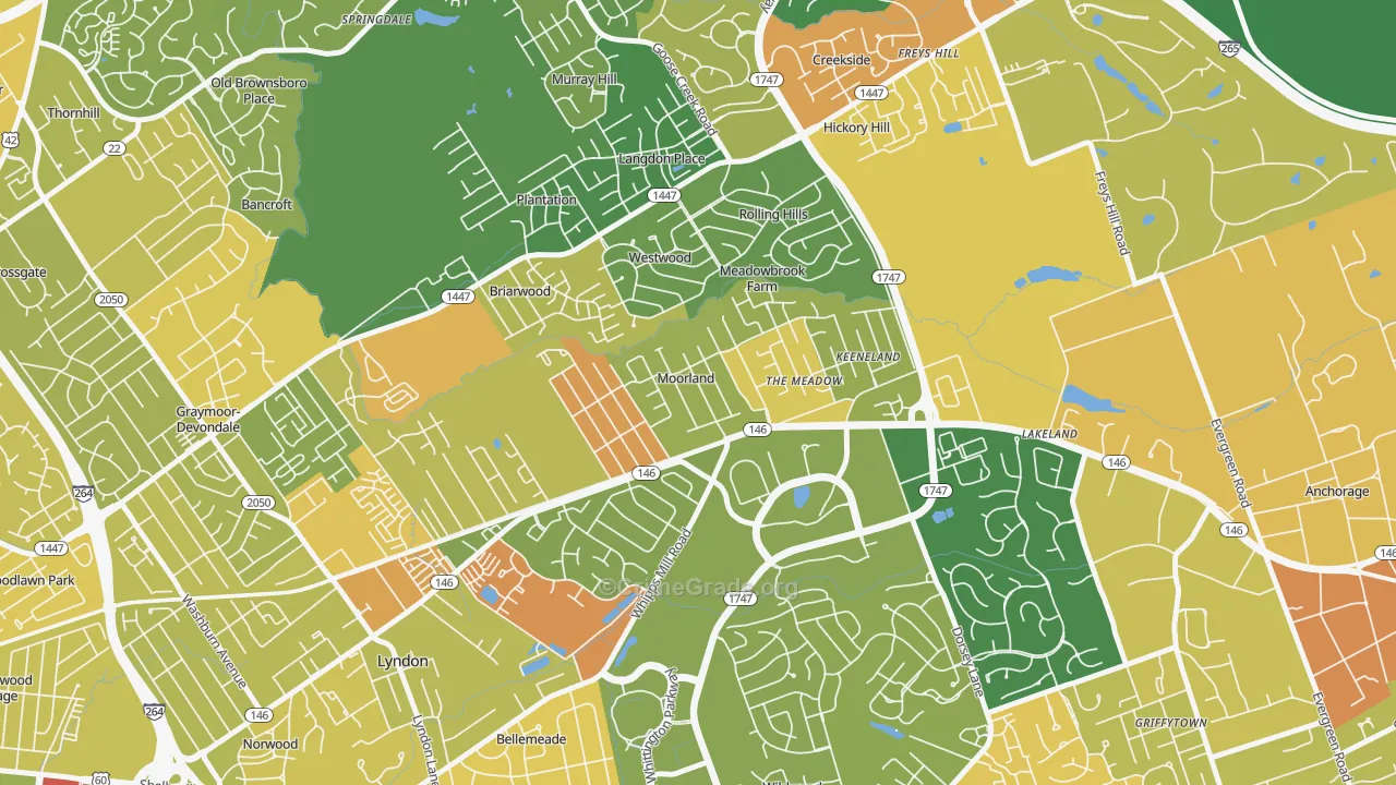 Moorland, KY Map of Robbery Rates
