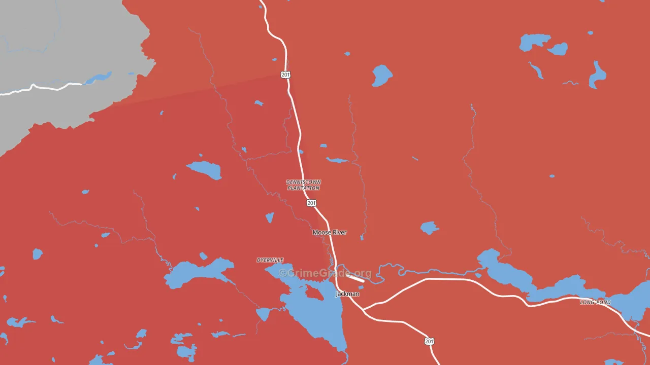 Moose River, ME Map of Robbery Rates