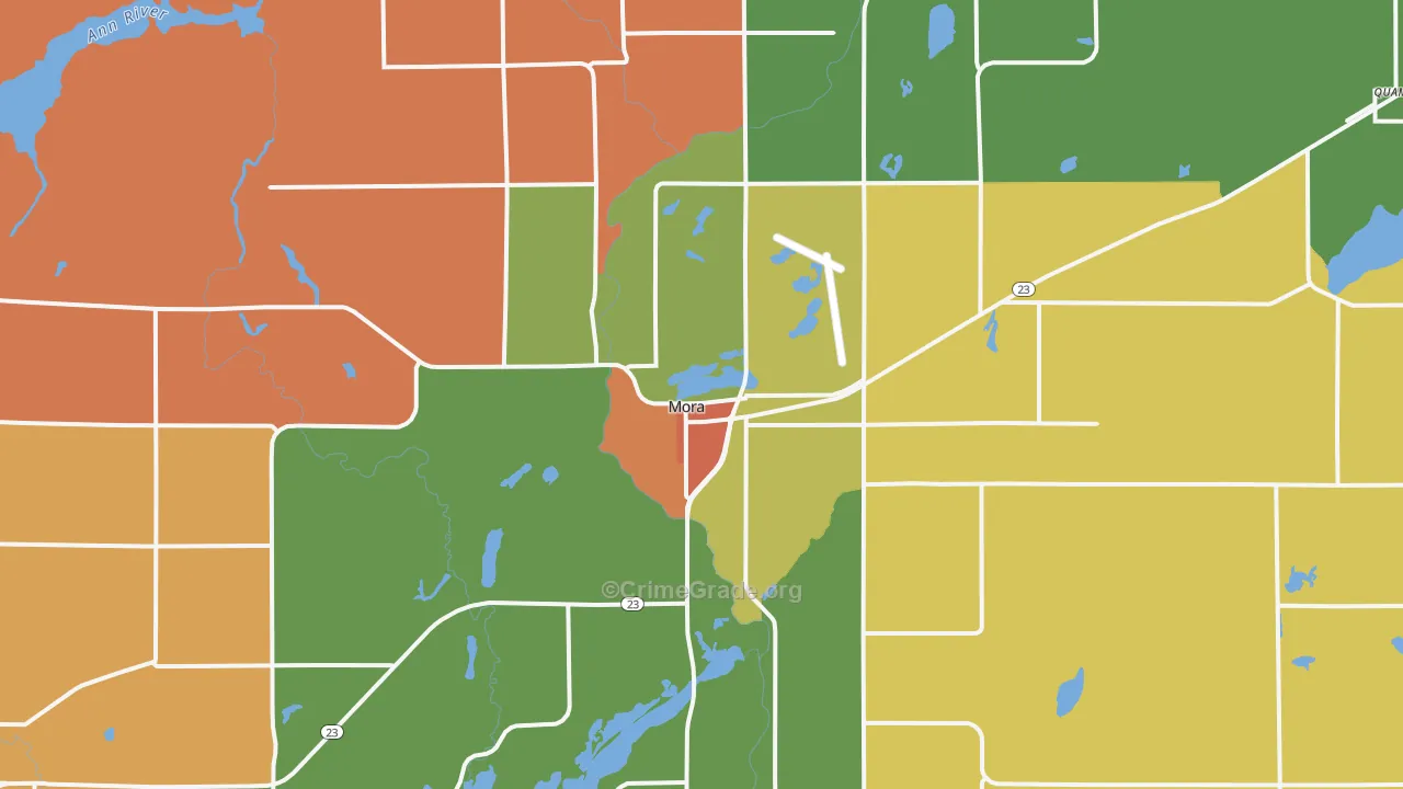Mora, MN Map of Robbery Rates