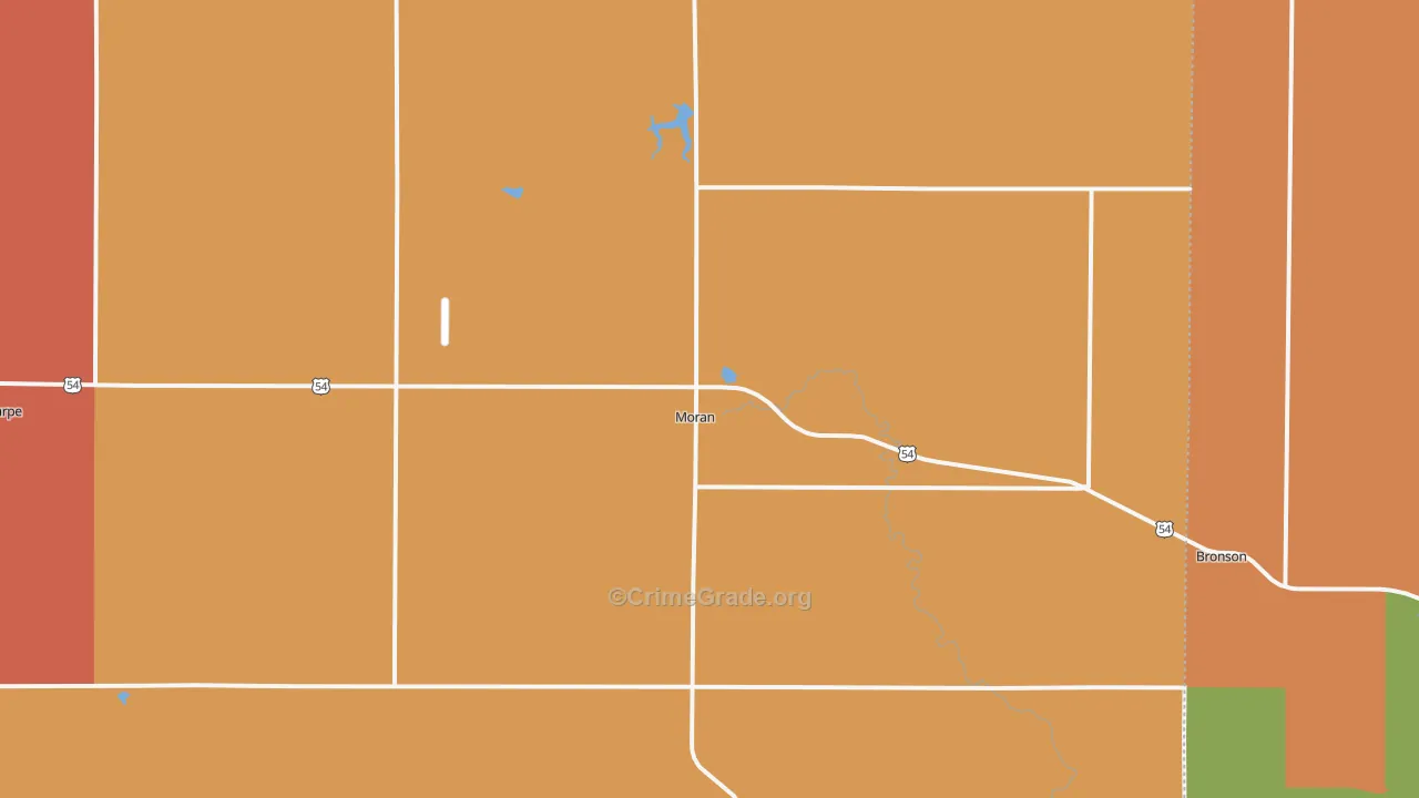 Moran, KS Map of Robbery Rates