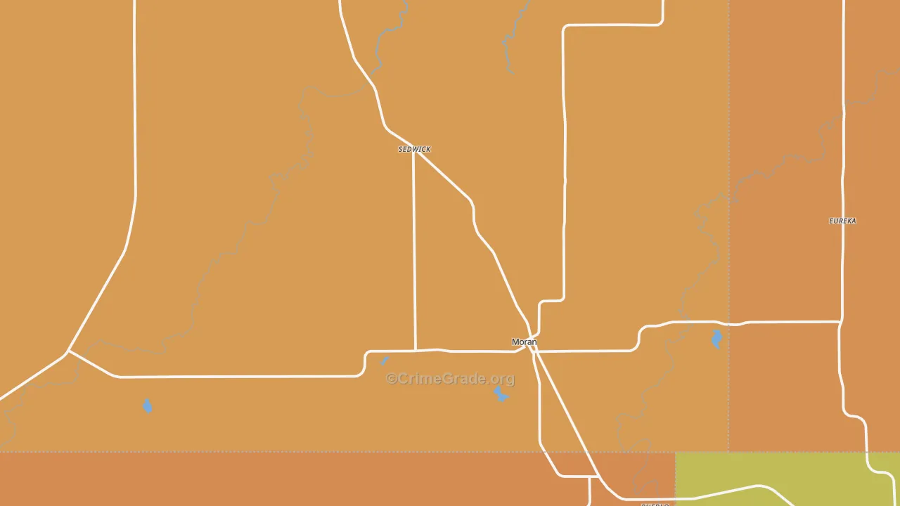 Moran, TX Map of Robbery Rates
