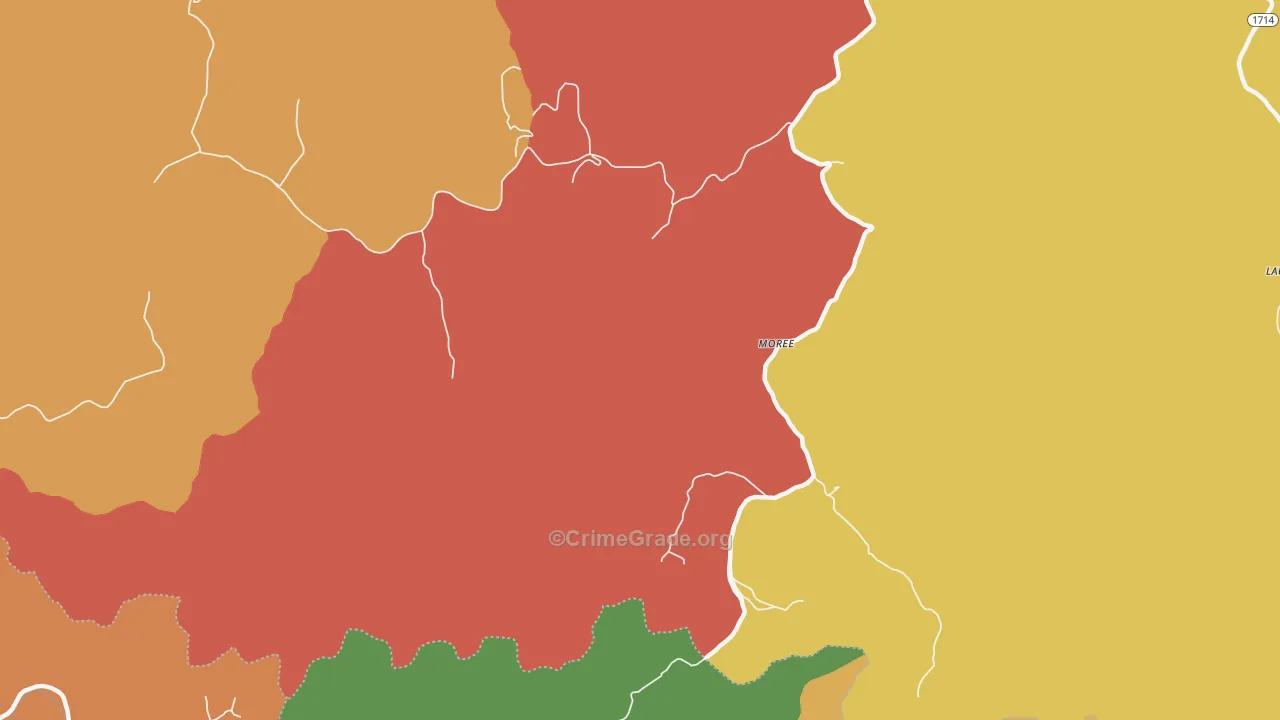 Moree, KY Map of Robbery Rates