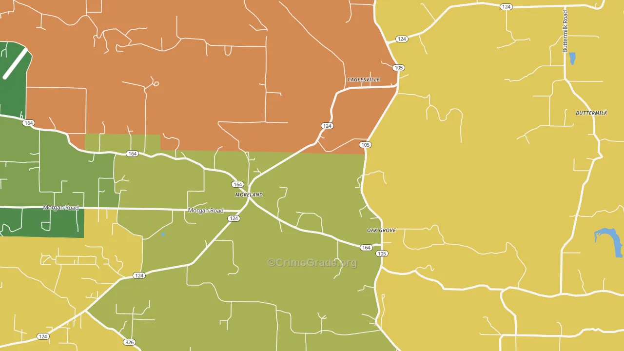 Moreland, AR Map of Robbery Rates